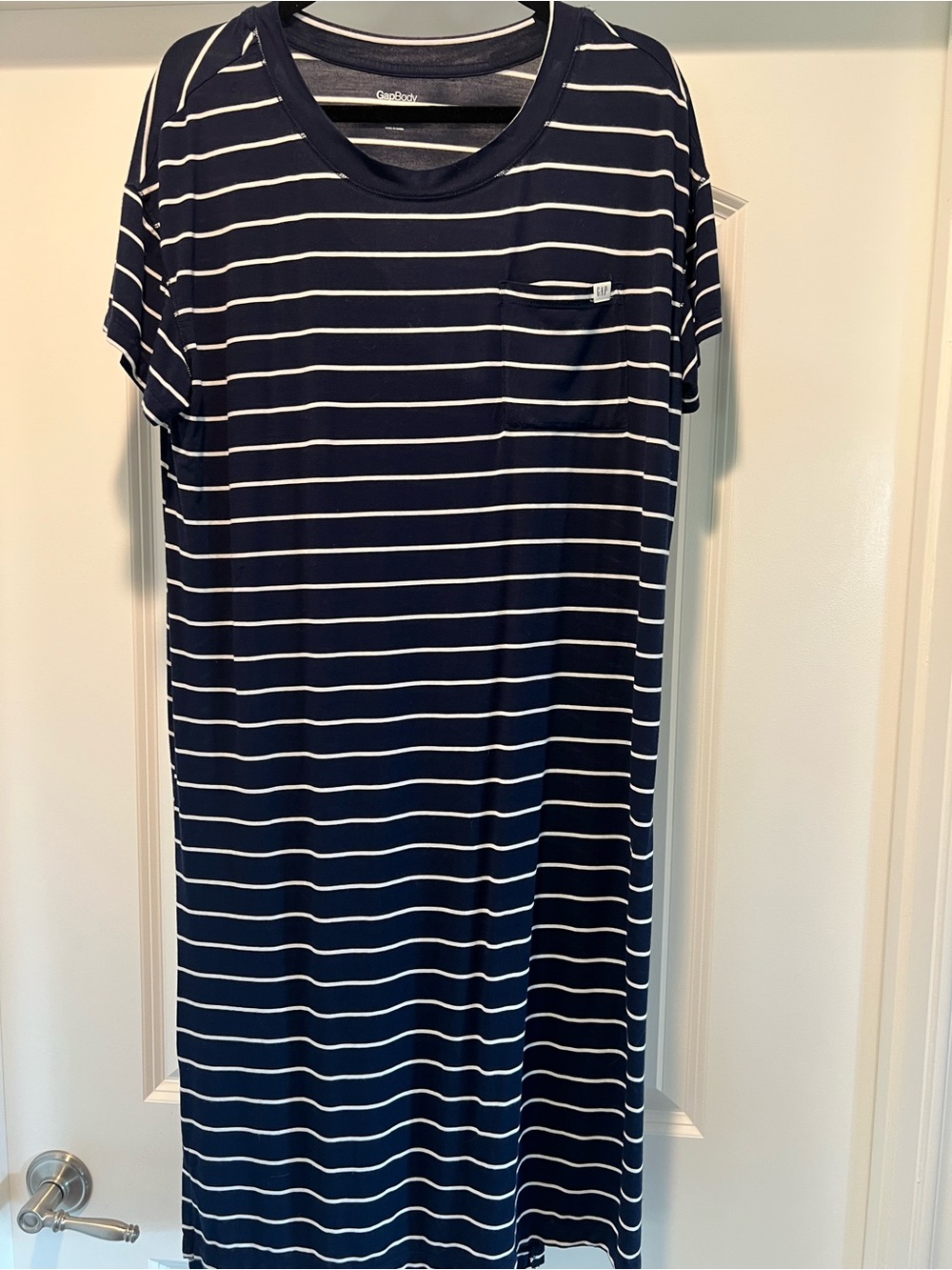 GAP Body Tank Navy and White Striped Dress Large